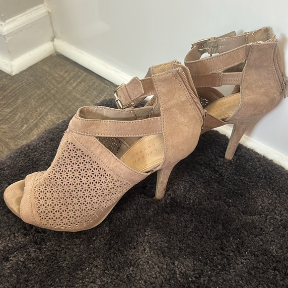 LC Lauren Conrad: Taupe Peep-Toe Heels pumps women’s shoes size 8.5 - Picture 3 of 5